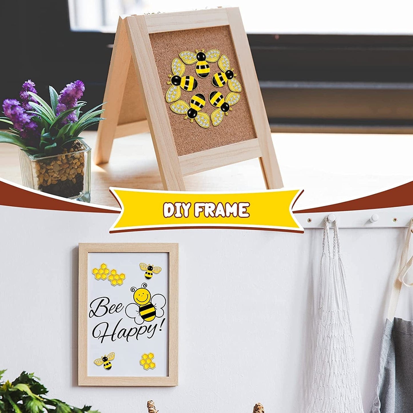 48 Pieces Enamel Bee Charms Set, Include 30 Pieces Rhinestone Jewelry Making Bee Pendant Charms and 18 Pieces Honeycomb Charms Pendants for Jewelry Making DIY Crafts