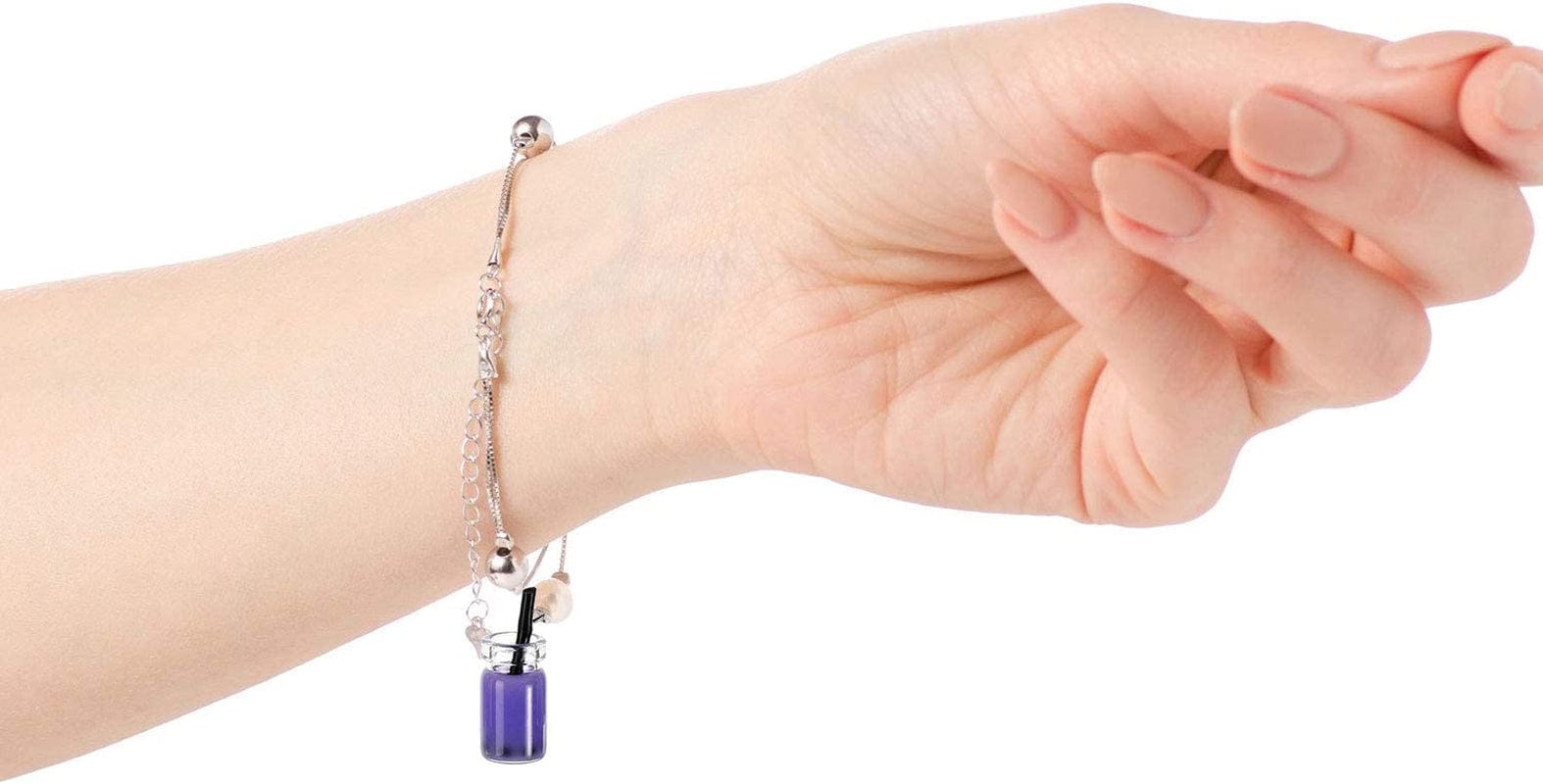 48 Pieces Milk Tea Charms Boba Charms Mini Bottle Charms Pendant for DIY Jewelry Craft Earring Keychain, 12 Styles (0.39 X 0.98 Inch)