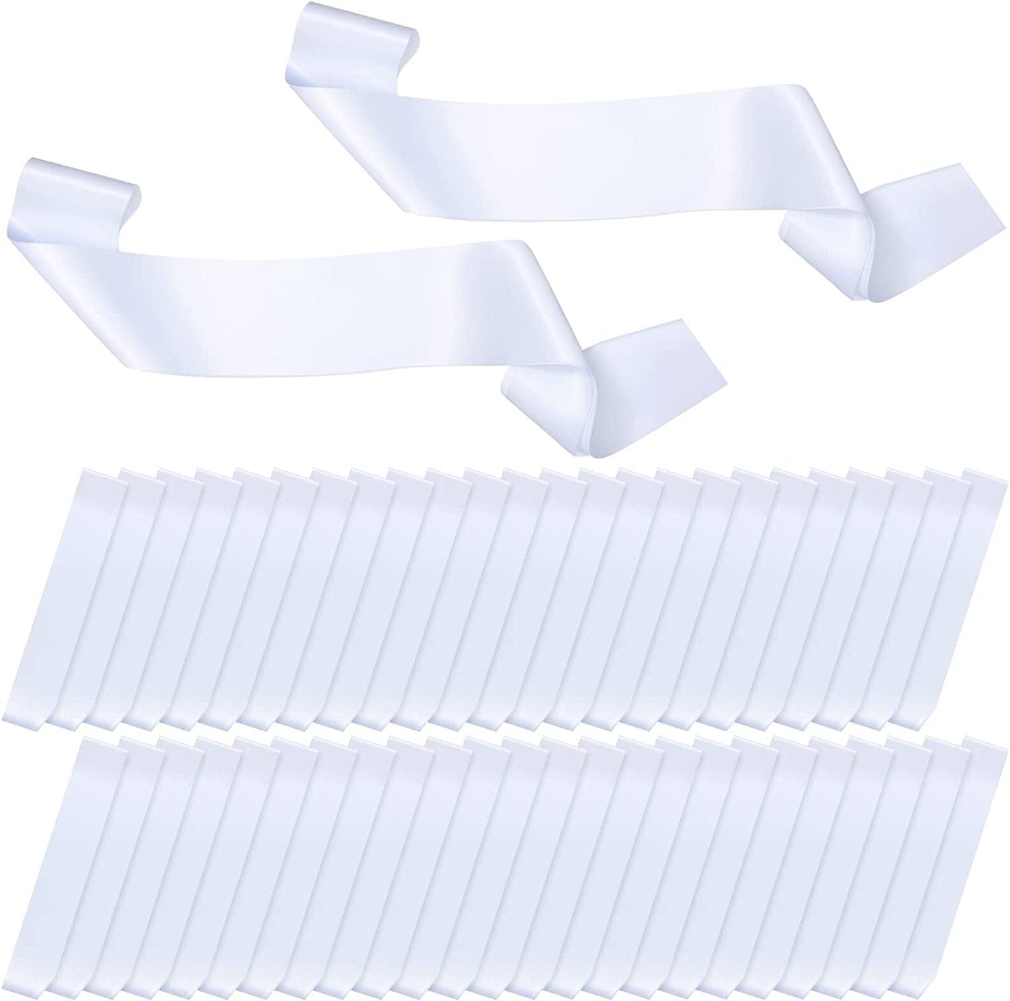 48 Pieces White Blank Satin Sashes Pageant Sashes Plain Sashes for DIY Wedding Halloween Christmas Party Graduation Baby Shower Birthday Party Decorations Apparel & Accessories > Clothing Accessories > Sashes Geyoga