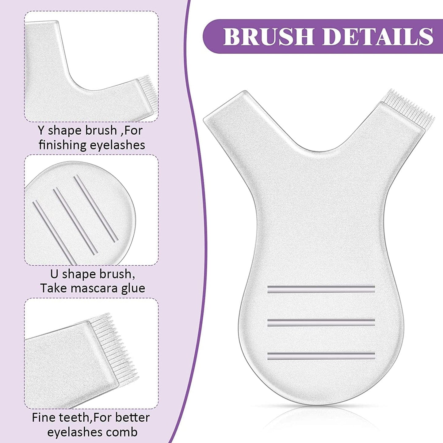 48 Pieces Y Shape Eyelash Brush Lash Perm Lift Brush Makeup Beauty Tool for Lash Grafting Eyelash Extension Cleanup Supplies (Transparent) Health & Beauty > Personal Care > Cosmetics > Cosmetic Tools > Makeup Tools Maitys