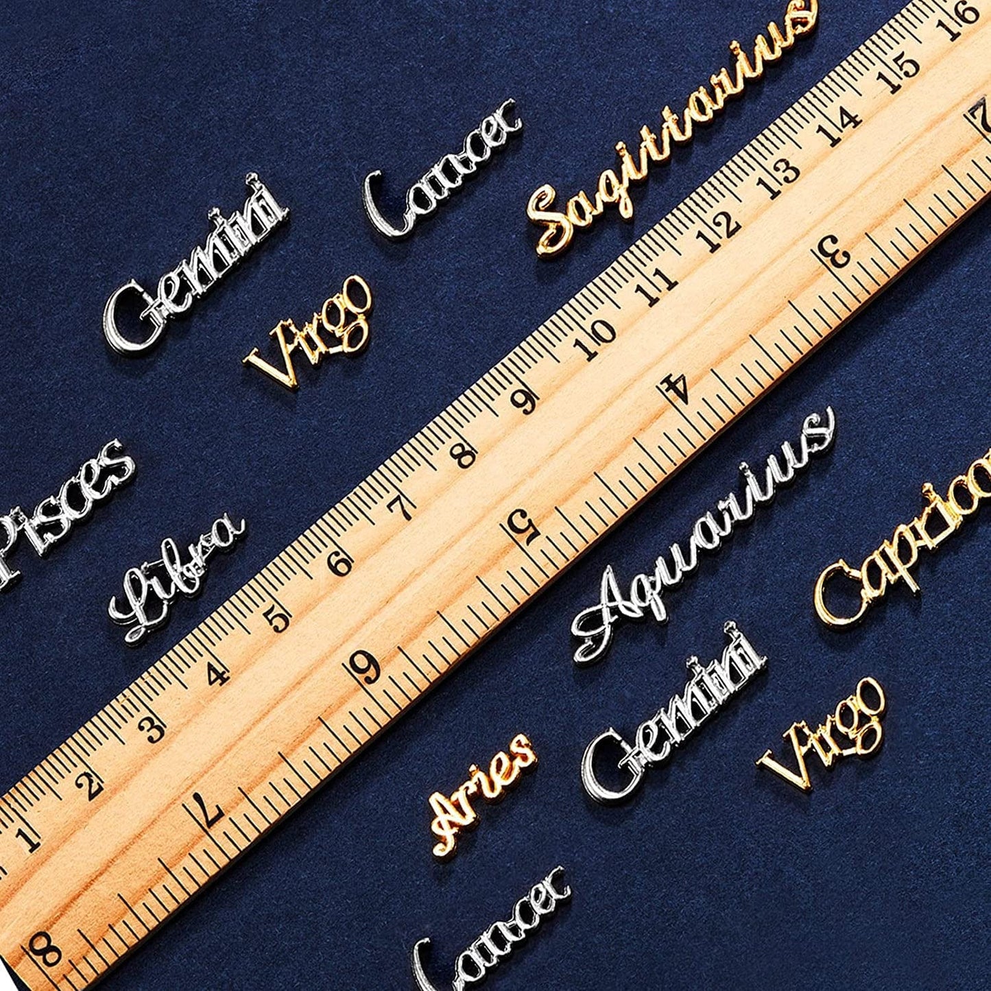 48 Pieces Zodiac Word Message Charm Pendant Twelve Constellation Charm Alloy Flatback Epoxy Resin Supplies Filling Charm DIY Embellishment Jewelry Making Accessory, 12 Styles