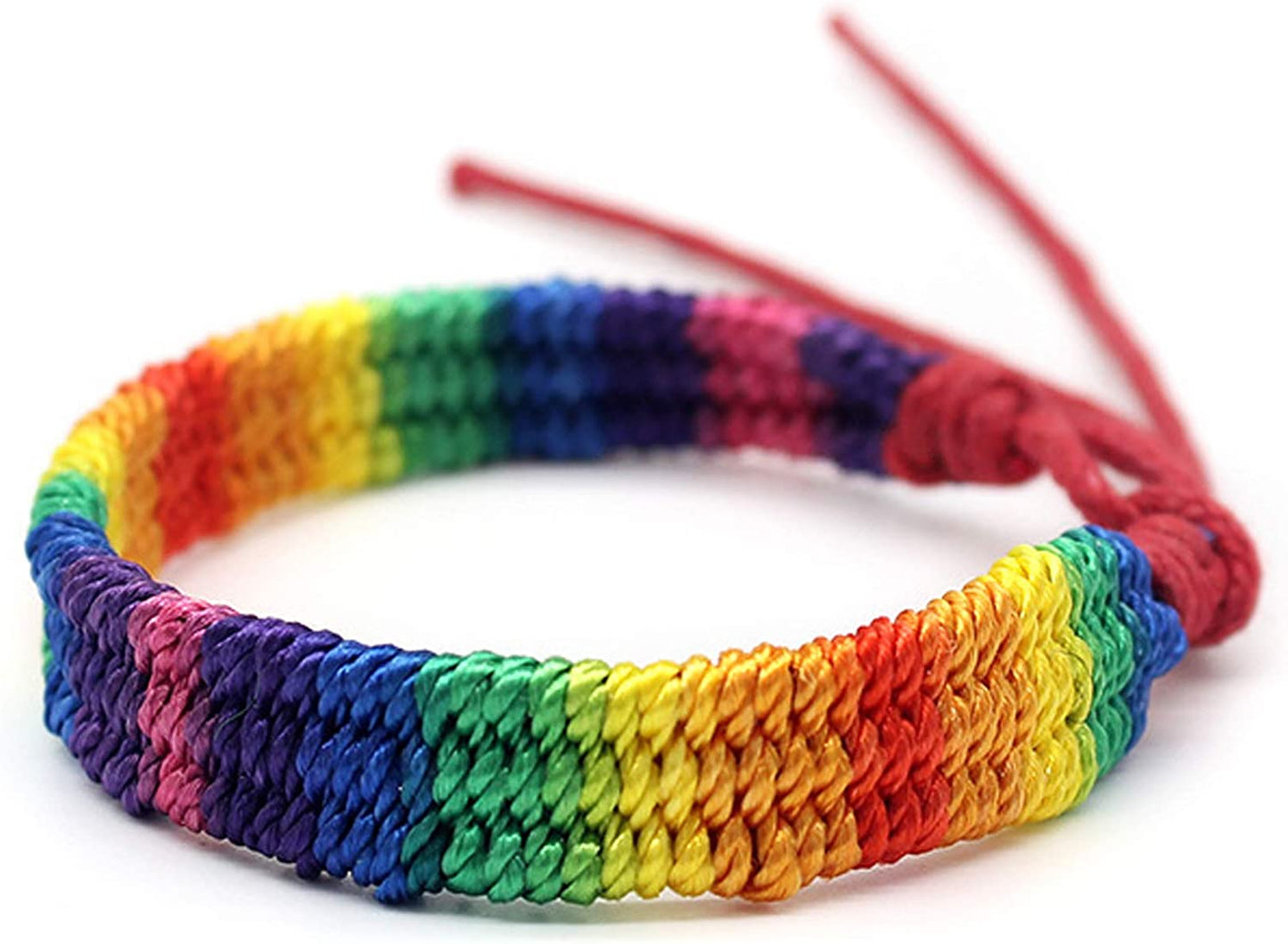 Nanafast Rainbow LGBT Pride Bracelet Handmade Braided Friendship String Bracelet for Gay & Lesbian LGBTQ Wristband Adjustable Size Apparel & Accessories > Jewelry > Anklets Nanafast 1 Pc (Red String)