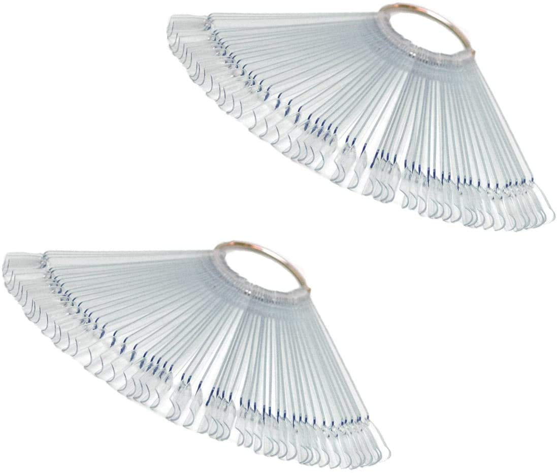 Nail Display Tips Lukytimo 100 Pcs Clear Fan-Shaped False Nail Polish Board Nail Art Tips Practice Sticks Tools with Ring Holder (Transparent) (100) Health & Beauty > Personal Care > Cosmetics > Cosmetic Tools > Nail Tools LukyTimo 102 Count (Pack of 1)