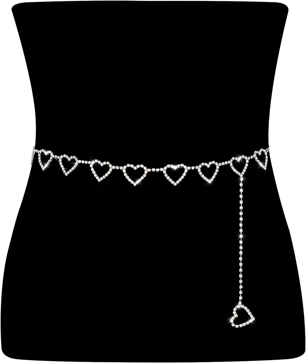 Metal Waist Chain Women Girls Adjustable Body Link Belts Fashion Belly Jewelry for Jeans Dresses Gold Apparel & Accessories > Jewelry > Body Jewelry WHIPPY Silver Tone L: Fit for Waist up to 46 Inches