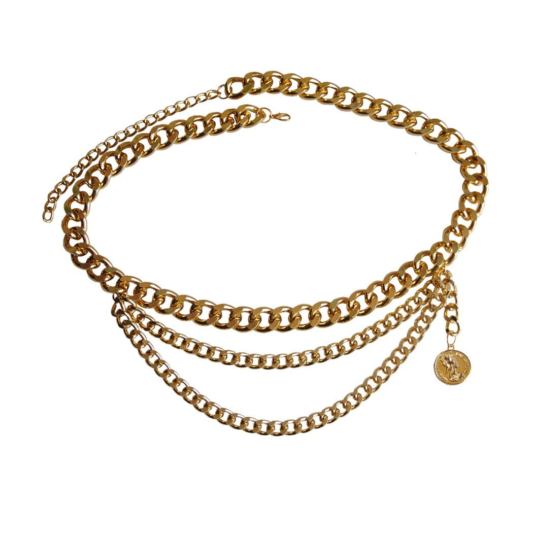 Salliy Boho Multilayered Waist Chain Gold Waist Belt Long Tassel Belly Chain Fashion Body Jewelry for Women and Girls (L) Apparel & Accessories > Jewelry > Body Jewelry Salliy J