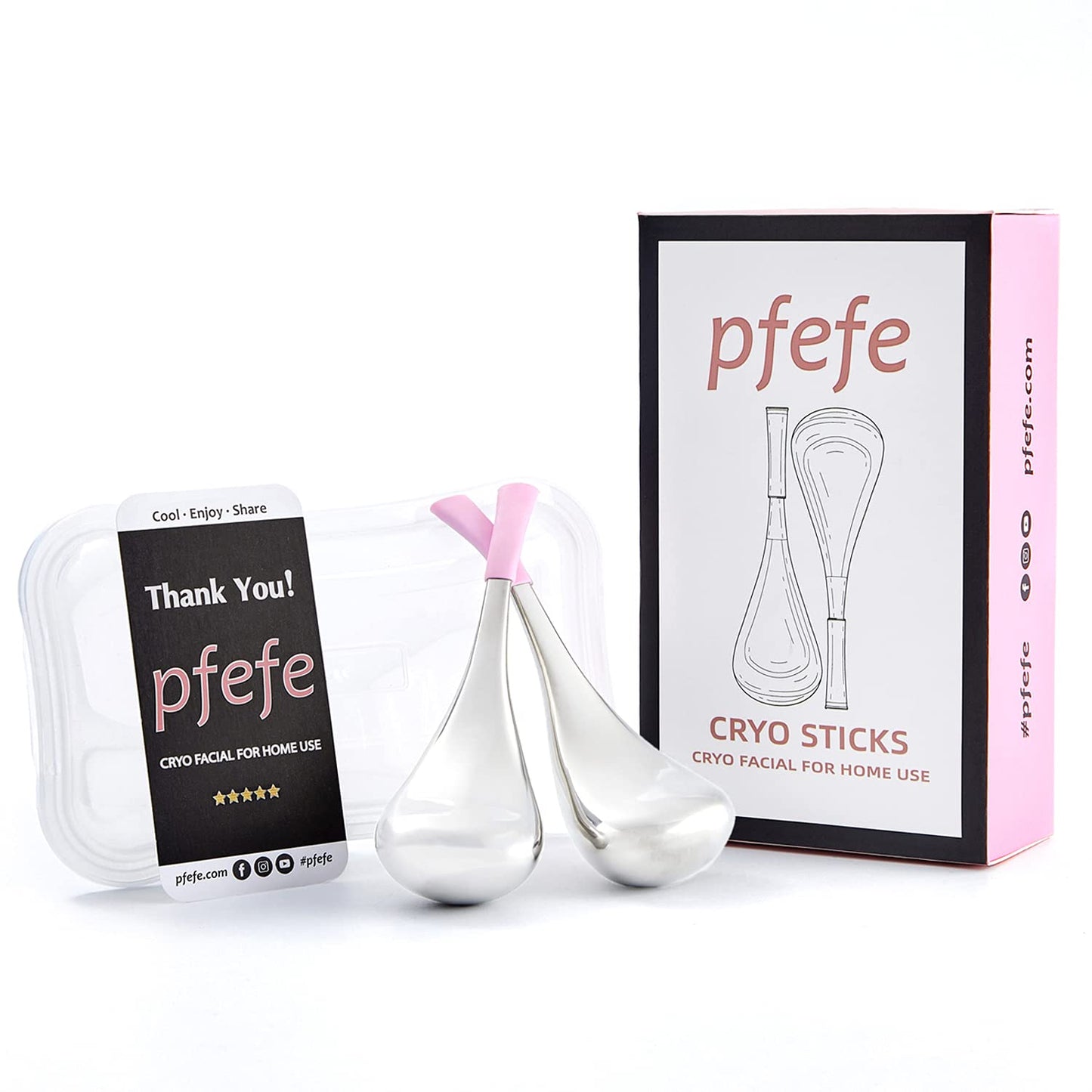 Cryo Sticks Facial Skin Care Ice Globes for Women Face Eyes, Stainless Steel Face Beauty Tools for Girls Ladies, Esthetician Supplies Cooling Spa Globes with Storage Case Health & Beauty > Personal Care > Cosmetics > Cosmetic Tools > Skin Care Tools pfefe