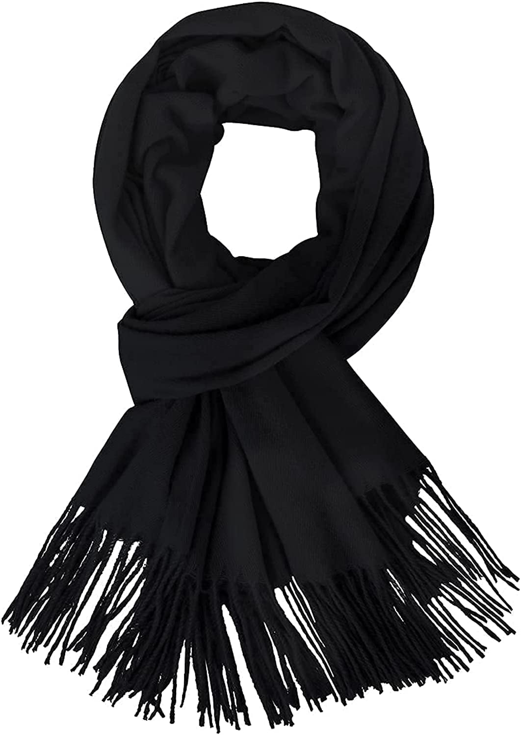 Century Star Women'S Fall Winter Scarf Classic Tassel Plaid Scarf Warm Tartan Wrap Shawl Apparel & Accessories > Clothing Accessories > Scarves & Shawls Century Star Black One Size