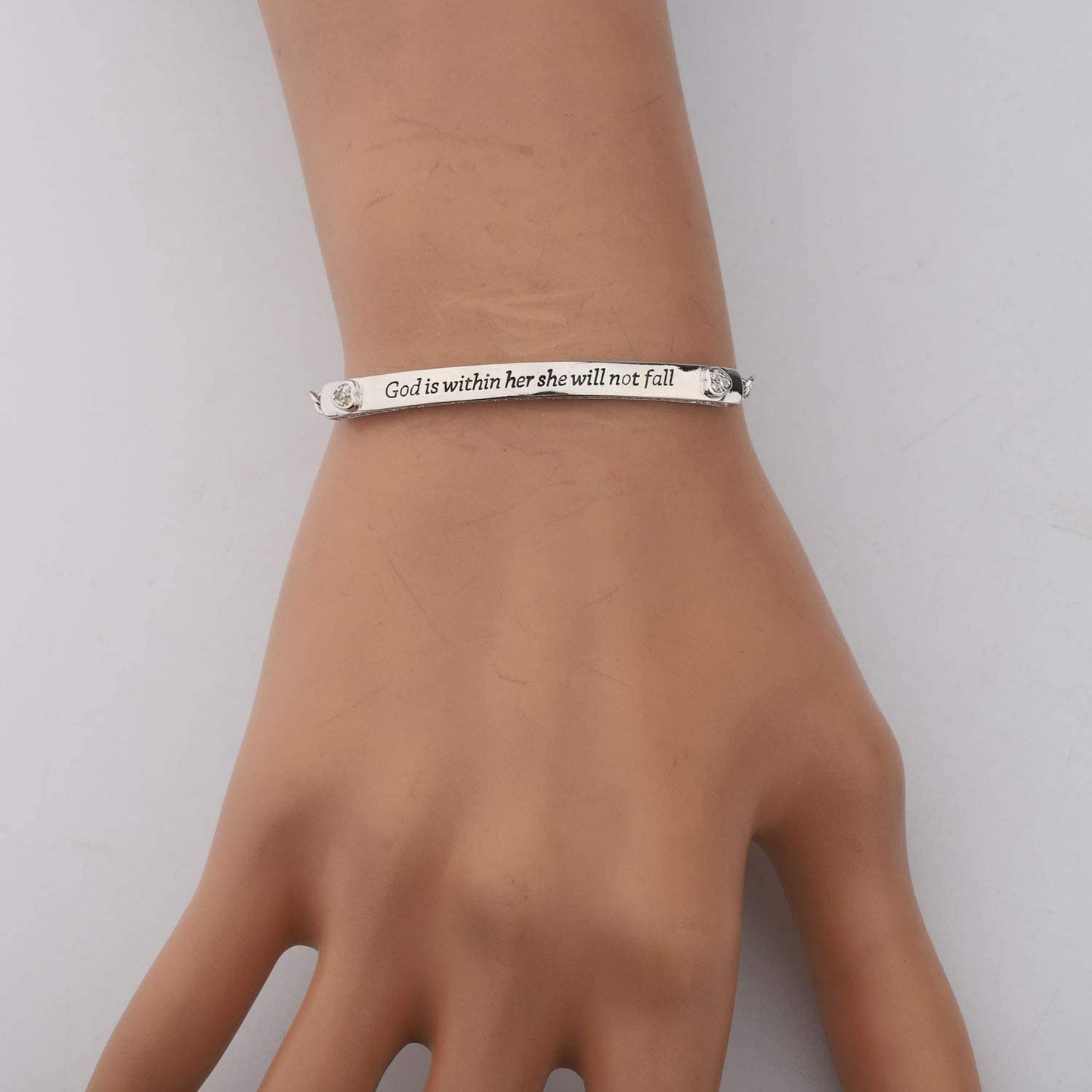 CENWA Christian Gift Religious Bracelet Jewelry 46:5 God Is within Her She Will Not Fall Zircon Bracelet Bible Verse Bracelet Gift Apparel & Accessories > Jewelry > Bracelets CENWA