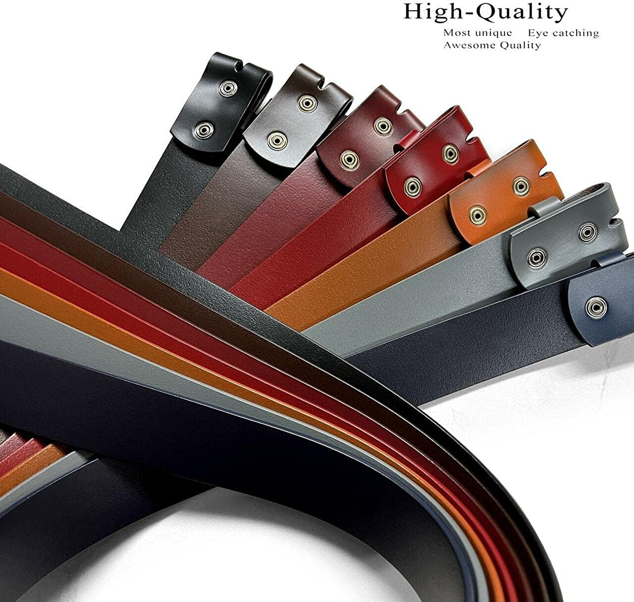 Replacement Belt Strap 100% Genuine Leather Plain Casual Belt Strap with Snaps 1-1/2"(38Mm) Wide Apparel & Accessories > Clothing Accessories > Belts Belts.com