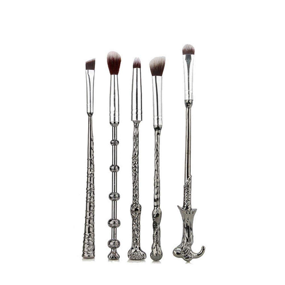 Harry Potter Makeup Brushes Kit 5Pcs with Bag Magic Wizard Wand Metal Make up Brush Set Tool for Foundation Powder Concealers Eye Shadows Eyeliner Blending Eyeshadow Face Pencil Lip Palette Beauty Health & Beauty > Personal Care > Cosmetics > Cosmetic Tools > Makeup Tools YIXIANG