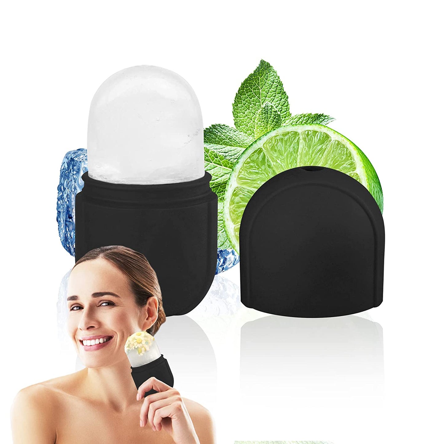 Ice Roller for Face and Eye, Silicone Ice Mold for Face,Facial Ice Roller Skin Care Tool for Eye Puffiness Relief & Remove Fine Lines & Reduce Acne Beauty Gift for Women (Pink) Health & Beauty > Personal Care > Cosmetics > Cosmetic Tools > Skin Care Tools Aethland 04# Black