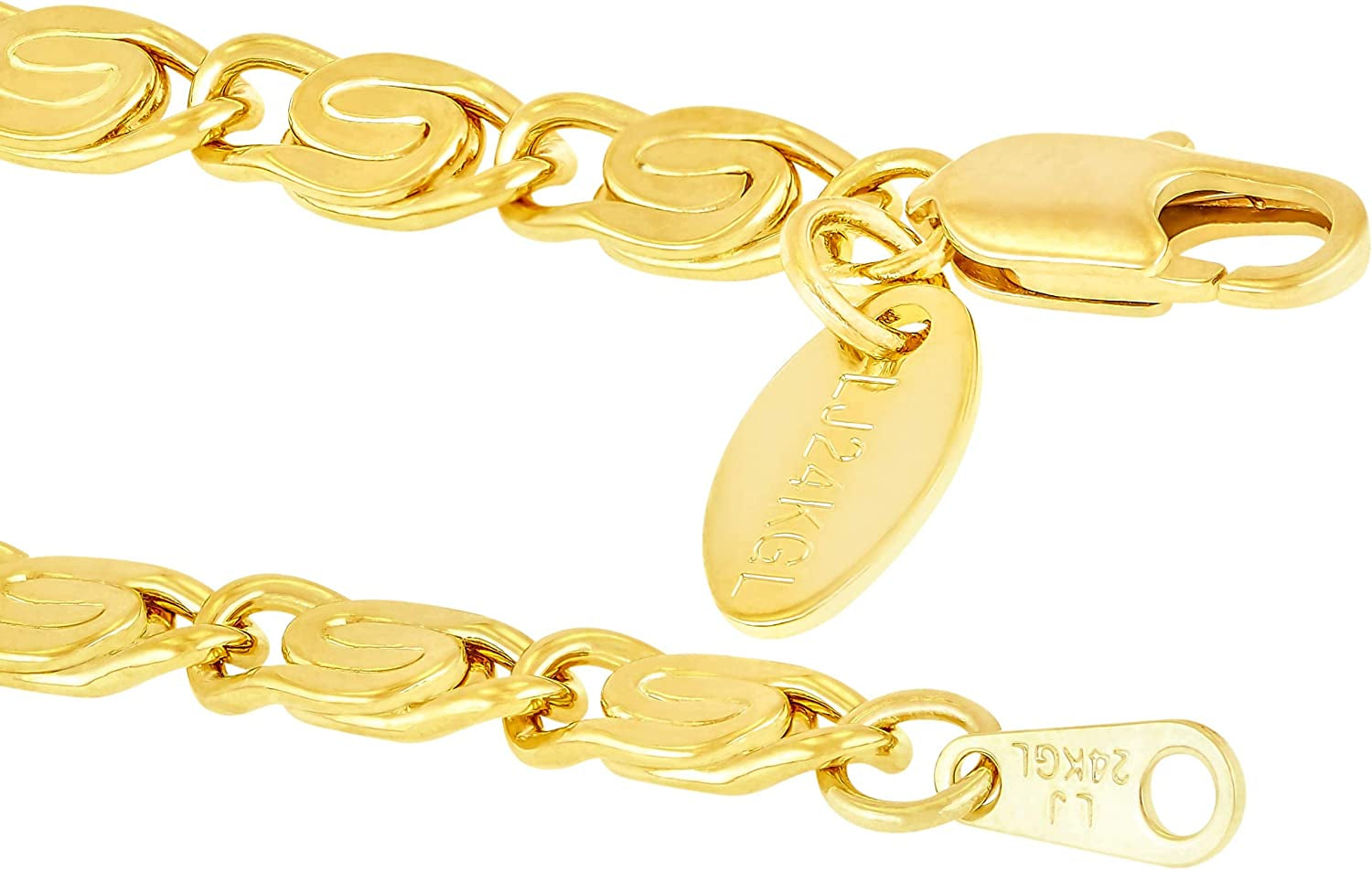 LIFETIME JEWELRY Diamond Cut Scroll Anklet for Women & Girls 24K Gold Plated Bracelet Apparel & Accessories > Jewelry > Anklets LIFETIME JEWELRY