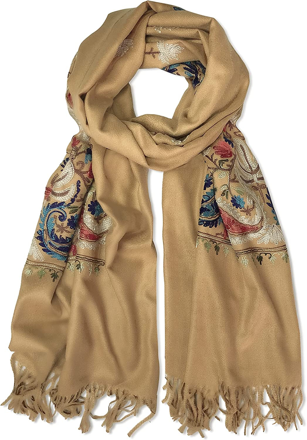 Women'S Embroidered Oversize Tassel Shawl Scarf Wraps for Women Apparel & Accessories > Clothing Accessories > Scarves & Shawls Urban CoCo # 5-camel