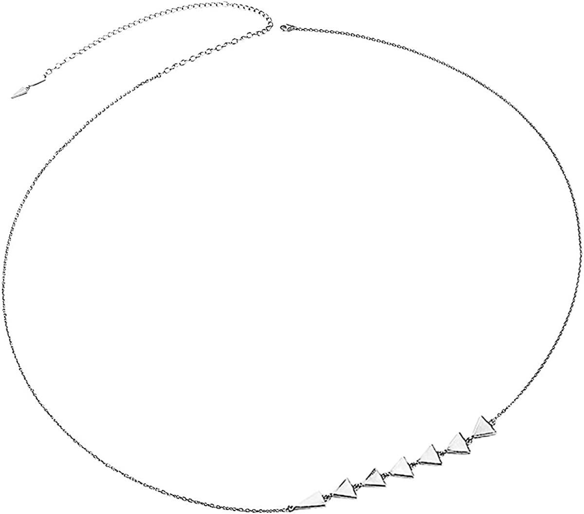 S925 Sterling Silver Sexy Waist Belt Belly Chain Adjustable Charm Body Chain Apparel & Accessories > Jewelry > Body Jewelry Harmonyball Jewelry Triangle