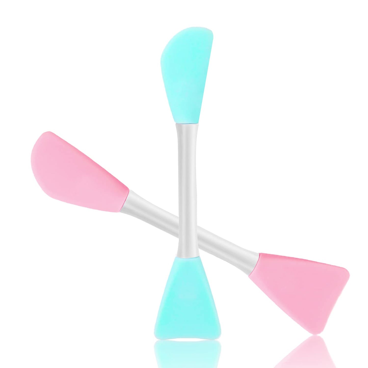 Rampula Mask Applicator Silicone Face Brush Face Mud Cream,Clay Mask,Diy,Modeling Mask Brushes DIY Mud Mixing Spatula Double-End Handheld Scoop Skin Care Make up Foundation Gel Cosmetic Tool Health & Beauty > Personal Care > Cosmetics > Cosmetic Tools > Makeup Tools RamPula Blue and Pink