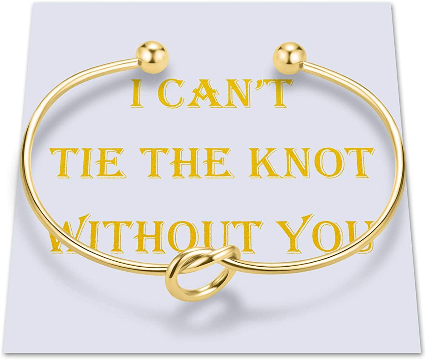 CHICNOW I Can'T Tie the Knot without You Bridesmaid Gift Cards Bridesmaid Bracelets Silver Tone- Set of 4,5,6 Apparel & Accessories > Jewelry > Bracelets Chicnow D. Gold Tone 1PCs