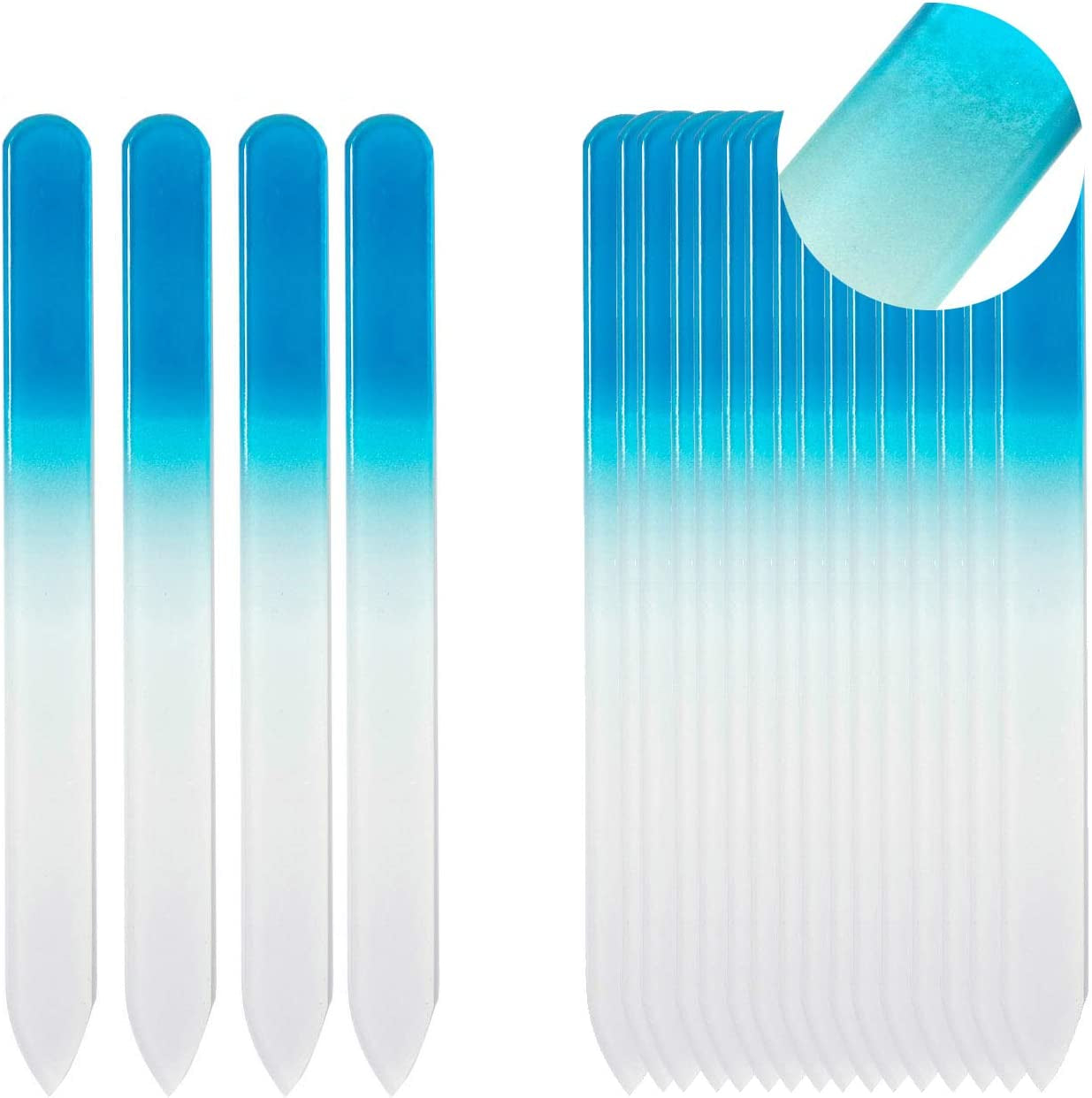 SIUSIO 30 Pack Professional Czech Crystal Glass Nail Files Buffer Manicure Tools Kit Set Gradient Rainbow Color for Nail Polishing - the Best Emory Boards for Fingernail & Toenail Care (SIX Color) Health & Beauty > Personal Care > Cosmetics > Cosmetic Tools > Nail Tools SIUSIO glass blue
