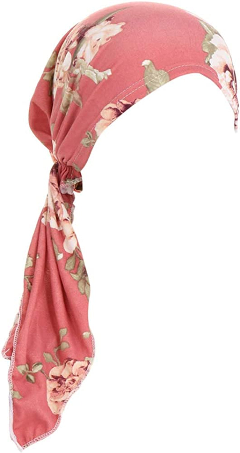 Fxhixiy Pre-Tied Bandana Turban Hat Chemo Cancer Headscarf Headwraps Headwear for Women Hair Cover Hat Apparel & Accessories > Clothing Accessories > Bandanas & Headties Fxhixiy Deep Pink