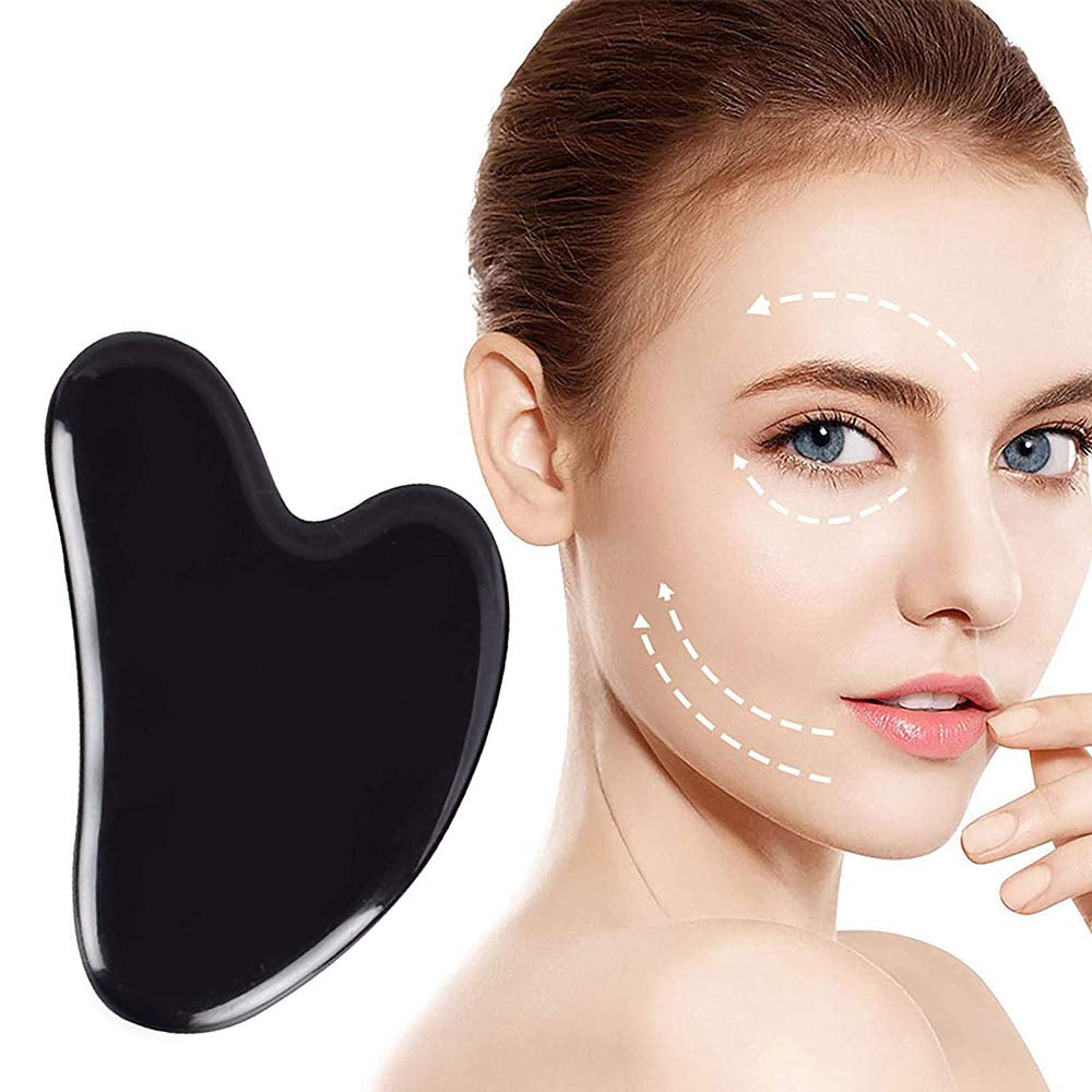 Pink Gua Sha Scraping Face Massage Tool – Rose Quartz Facial Massager Tool -Traditional Scraper Tool for Anti-Aging, Wrinkles,Skin Tightening, Lift Firming,Eye Puffiness Treatment Health & Beauty > Personal Care > Cosmetics > Cosmetic Tools > Skin Care Tools Okela Gua Sha - Black