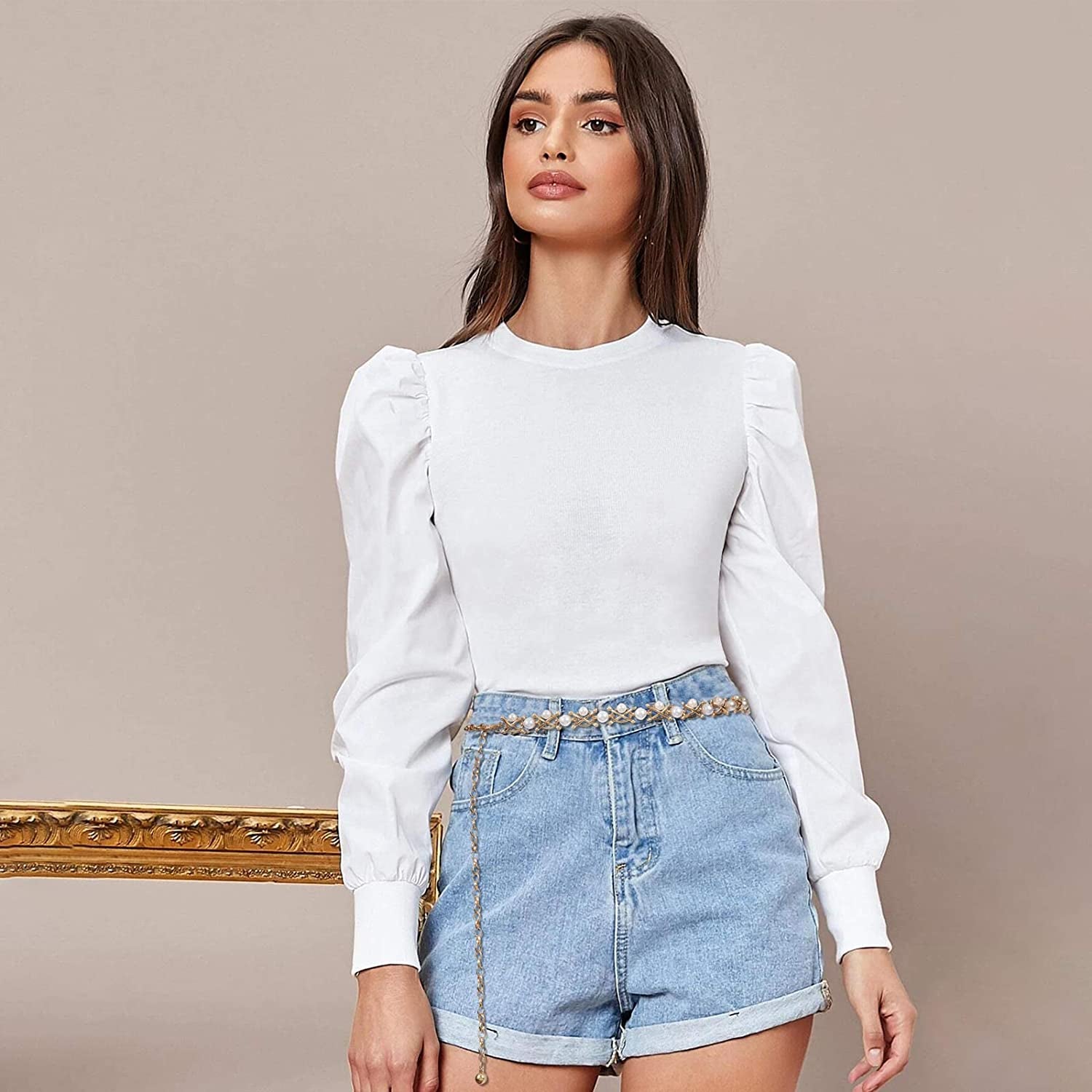 Metal Waist Chain Women Girls Adjustable Body Link Belts Fashion Belly Jewelry for Jeans Dresses Gold Apparel & Accessories > Jewelry > Body Jewelry WHIPPY