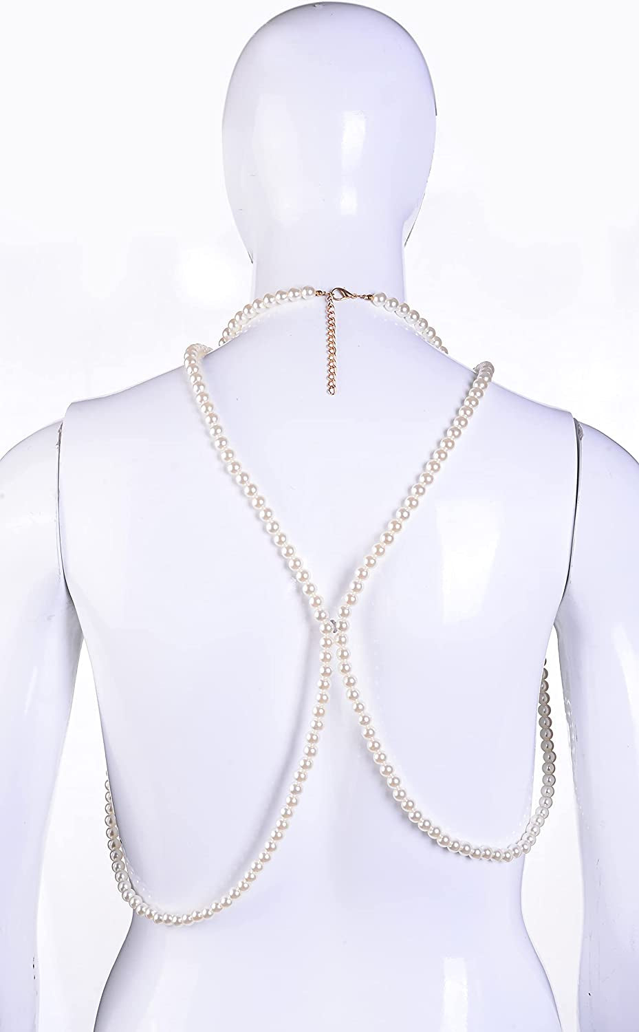 Azazccm Pearl Body Chain-Fashion Pearl Shoulder Necklace for Women,Party, Wedding, Photo Shoot, Adjustable Pearl Body Jewelry Apparel & Accessories > Jewelry > Body Jewelry Azazccm
