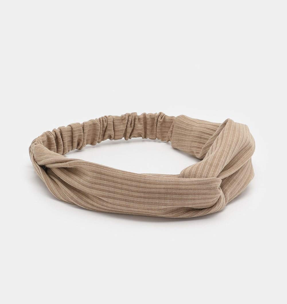 Huachi Headbands for Women Twist Knotted Boho Stretchy Hair Bands for Girls Criss Cross Turban Plain Headwrap Yoga Workout Vintage Hair Accessories, Solid Color, 8Pcs Apparel & Accessories > Clothing Accessories > Bandanas & Headties Huachi