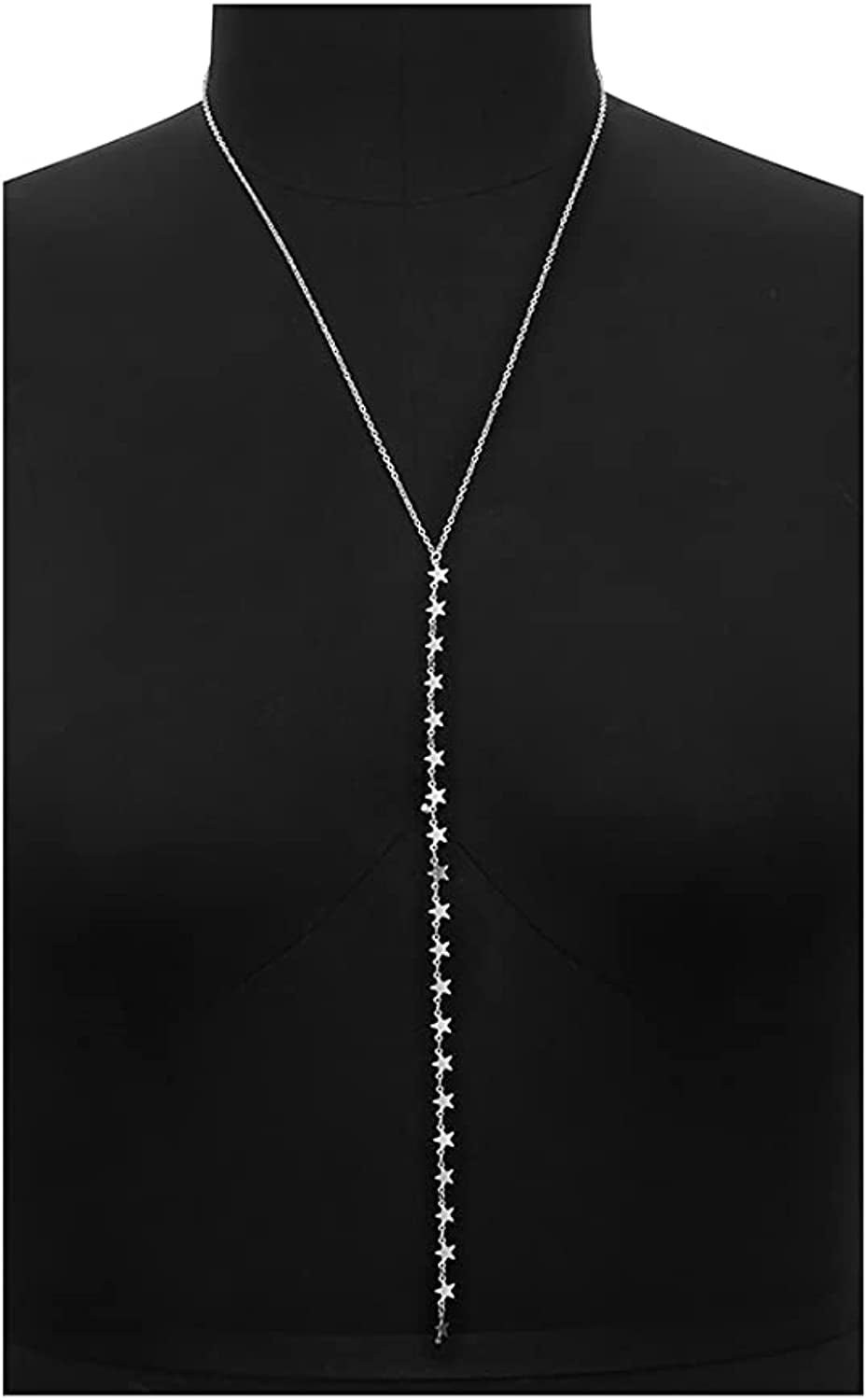 Simple Belly Chain for Women and Girls Gold Silver Star Waist Chain Beach Bikini Body Jewelry Adjustable 68-93Cm Apparel & Accessories > Jewelry > Body Jewelry MIFYNN SILVER3
