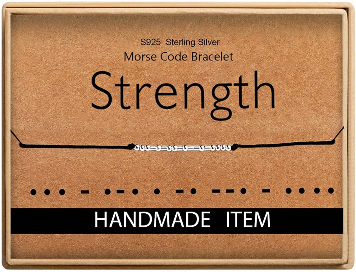 Inspirational Gifts for Women Morse Code Bracelets for Women Funny Bracelet for Friend Funny Christmas Gift for Women Apparel & Accessories > Jewelry > Bracelets Monily 06-Strength