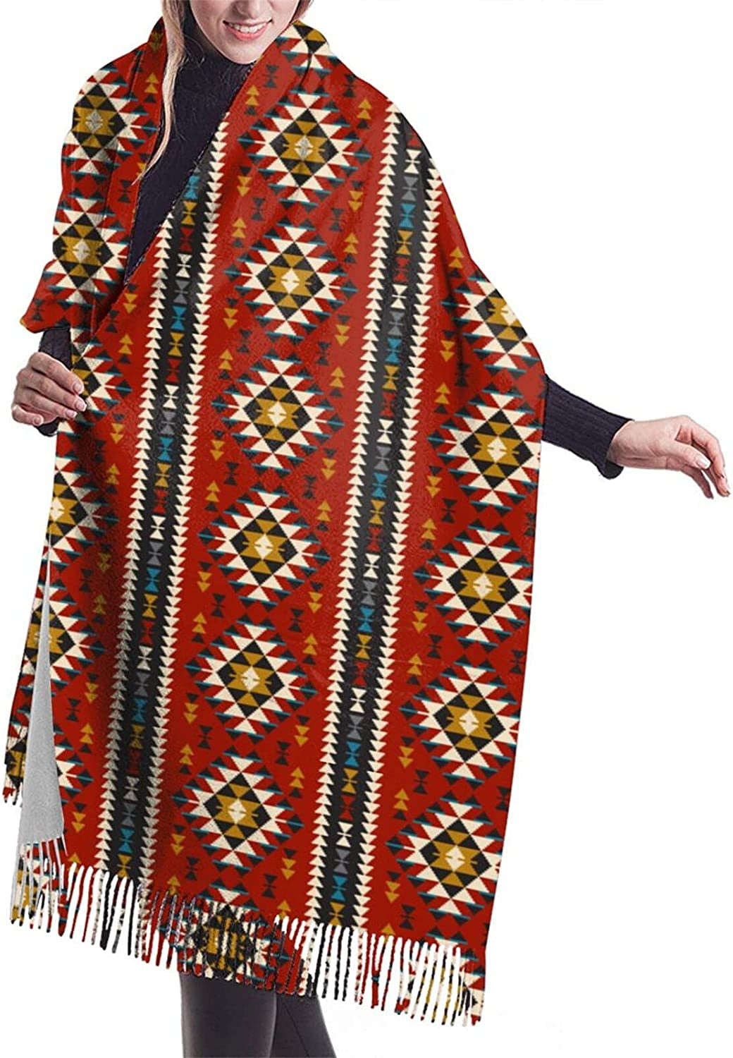 Women'S Fashion Scarves Dalmatian Print Comfortable Long Shawl Winter Soft Thick Warm Scarf Apparel & Accessories > Clothing Accessories > Scarves & Shawls PAVQWEJ Southwest Native American One Size