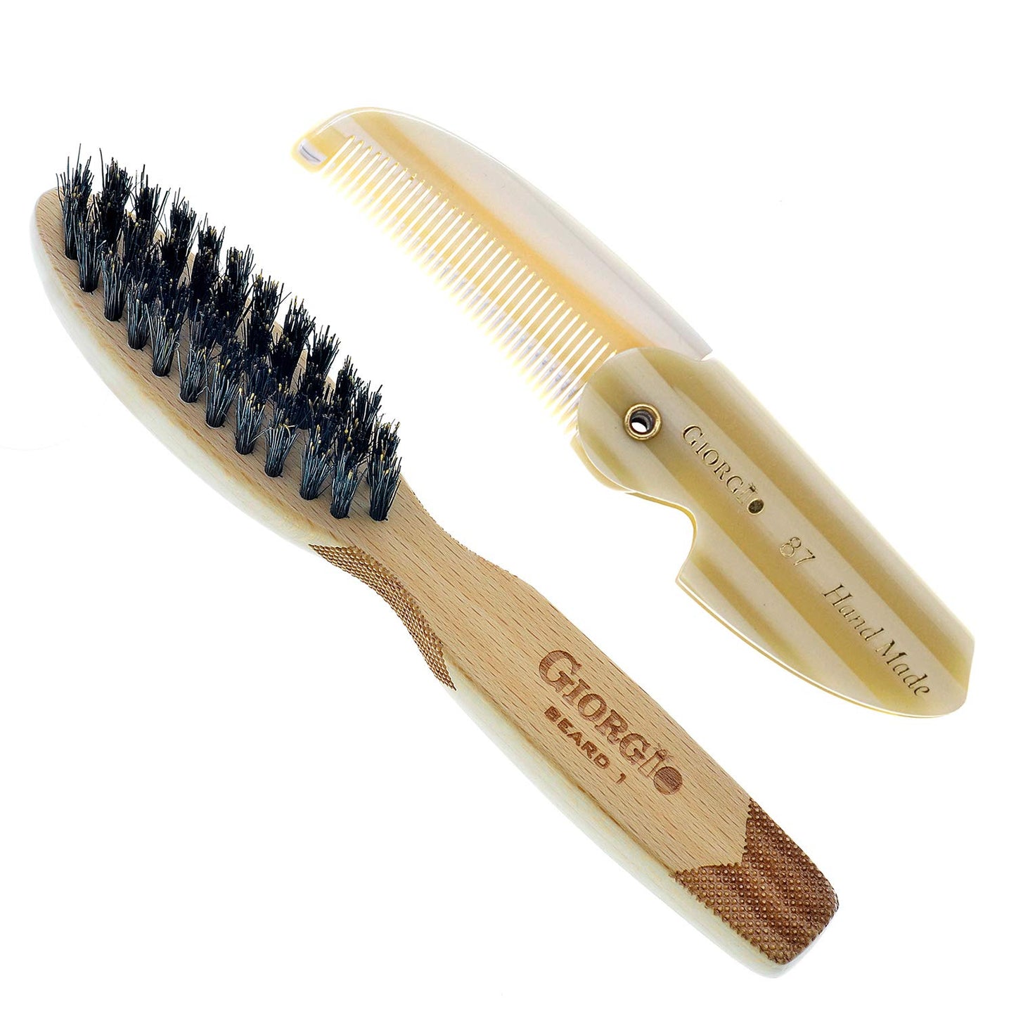 Giorgio G87 4.5 Inch Folding Mustache Comb and Beard Comb, Small Pocket Comb for Men Everyday Grooming and Hair Care. Handmade, Saw-Cut and Hand Polished Styling Men'S Folding Comb. Tokyo Health & Beauty > Personal Care > Hair Care GIORGIO GIVY87/GBRD1 Beard Bundle