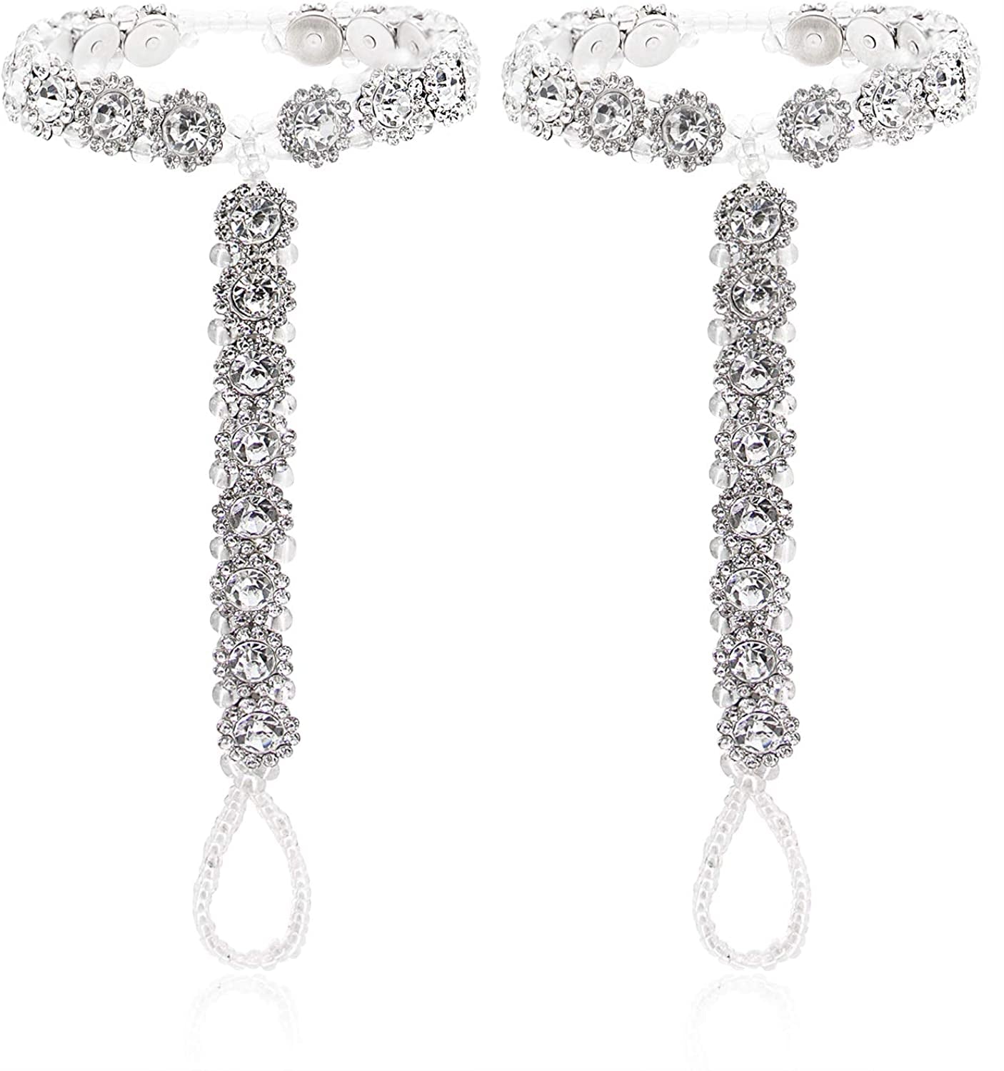 Bellady 2Pcs Pearl Ankle Chain Barefoot Sandals with Starfish Beach Wedding Foot Jewelry Apparel & Accessories > Jewelry > Anklets Bellady Silver_Style 4