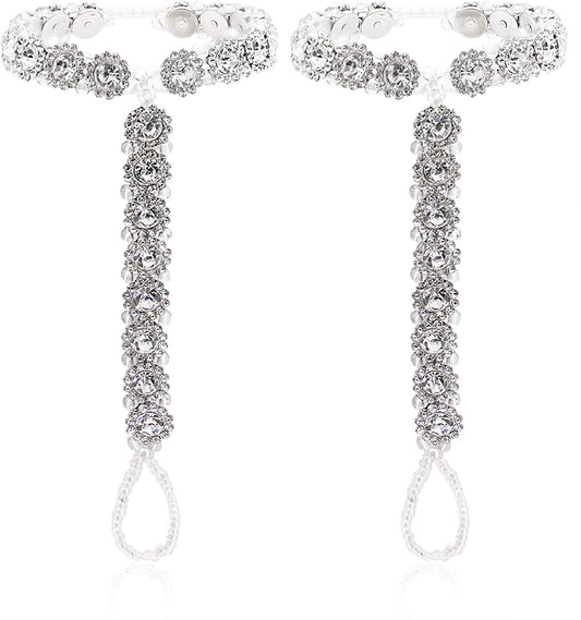 Bellady 2Pcs Pearl Ankle Chain Barefoot Sandals with Starfish Beach Wedding Foot Jewelry Apparel & Accessories > Jewelry > Anklets Bellady Silver_Style 4