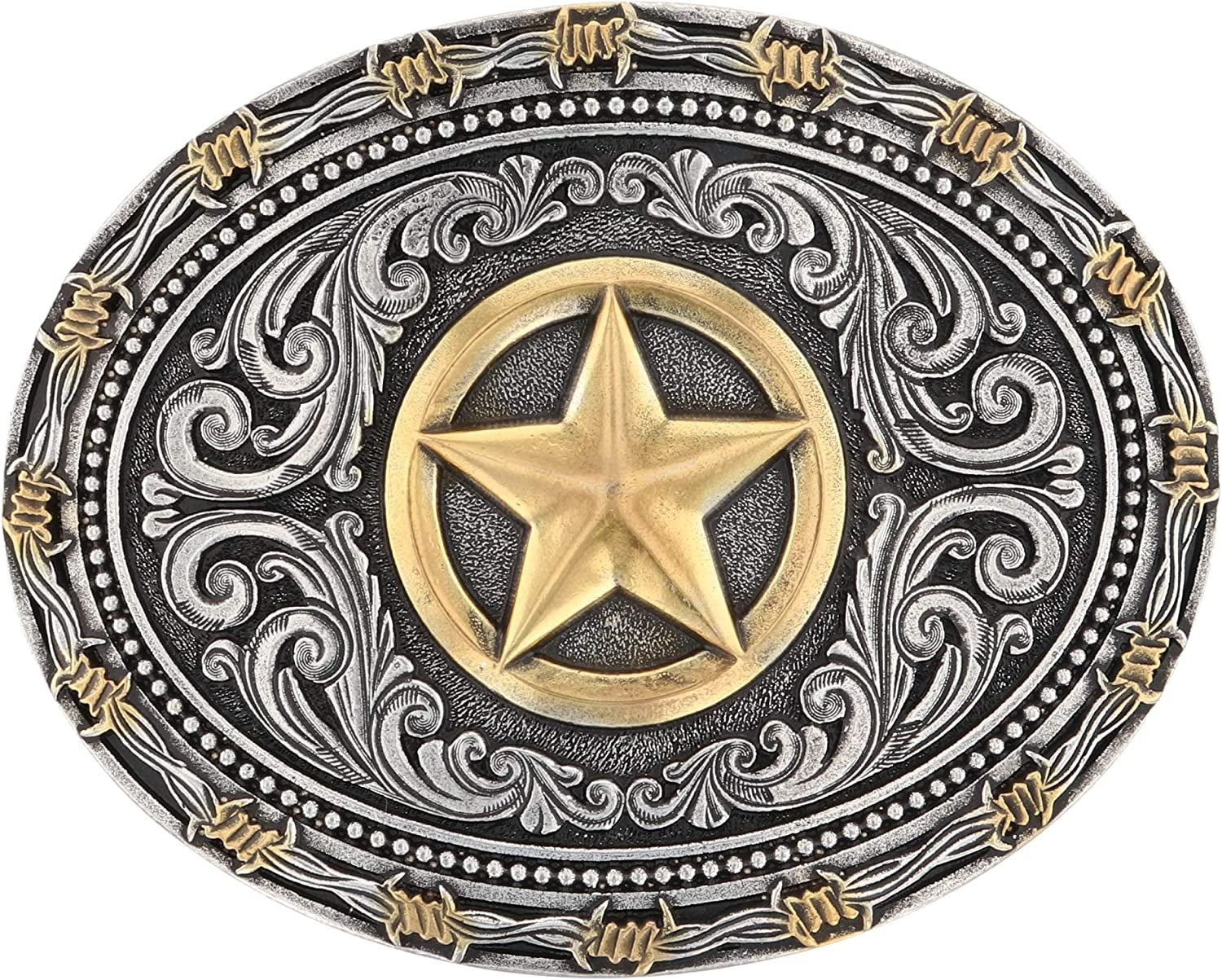 Montana Silversmiths Southwest Collection Attitude Western Belt Buckle Apparel & Accessories > Clothing Accessories > Belt Buckles Montana Silversmiths Two-tone Lone Star Multicolor