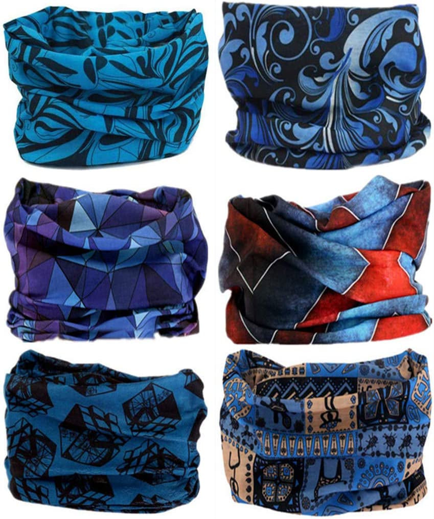 VANCROWN Headband Neck Gaiter Head Wrap Headwear Face Mask Magic Scarf Bandana for Men and Women Apparel & Accessories > Clothing Accessories > Headwear VANCROWN 6PCS.Blue
