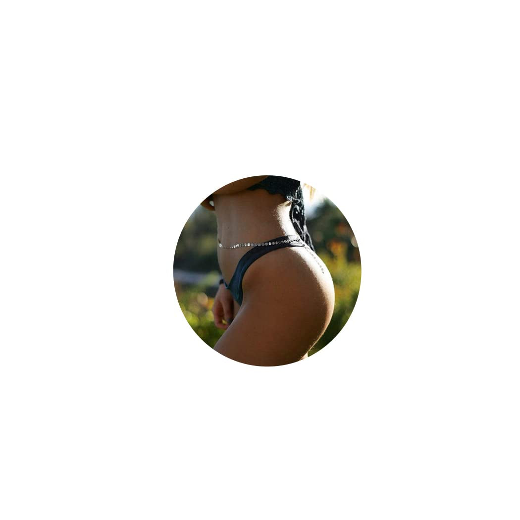 Simsly Sequins Body Necklace Gold Body Chain Bikini Body Chain Jewelry for Women and Girls Apparel & Accessories > Jewelry > Body Jewelry Simsly Silver