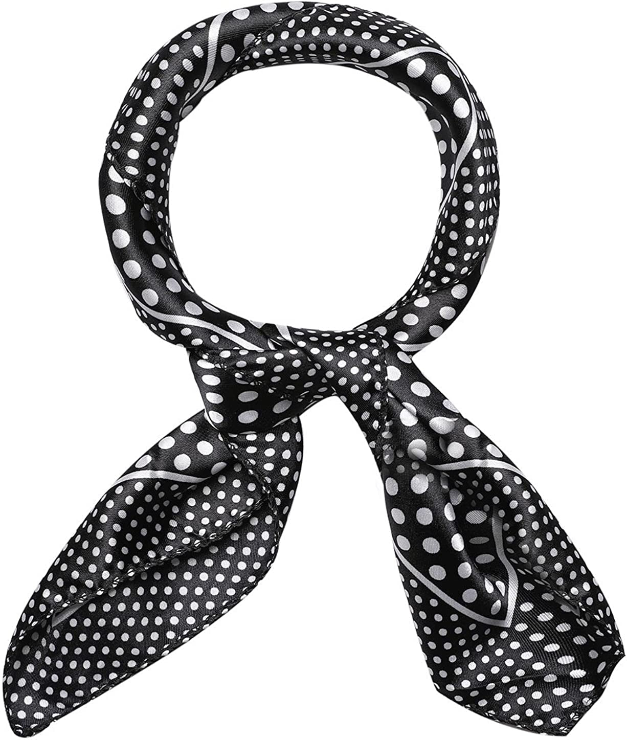 Uxcell Women'S Floral Leopard Polka Dots Striped Print Square Kerchief Neck Scarf Shawl Apparel & Accessories > Clothing Accessories > Scarves & Shawls uxcell Blue Dots 19.5*19.5