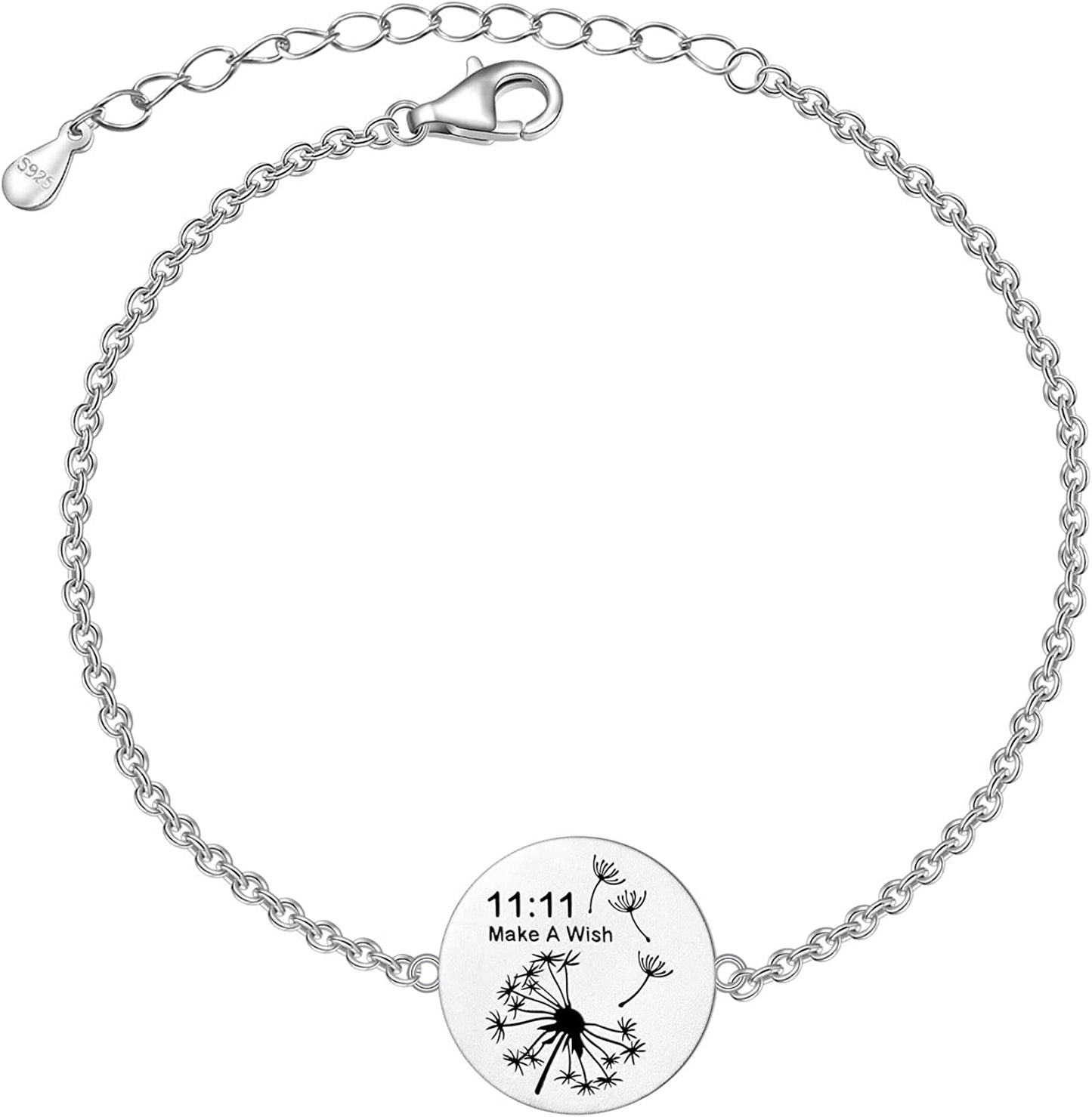 Dandelion Earrings Drop Earrings/Adjustable Ring 925 Sterling Silver Dangle Earrings for Women Apparel & Accessories > Jewelry > Anklets Yearace Dandelion bracelet