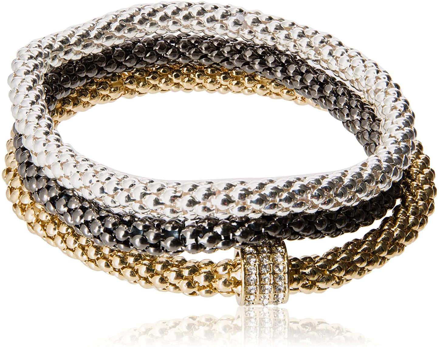 NINE WEST "Nw Boxed Gifting 2 Piece Bangle Bracelet Apparel & Accessories > Jewelry > Bracelets NINE WEST Tri-Tone