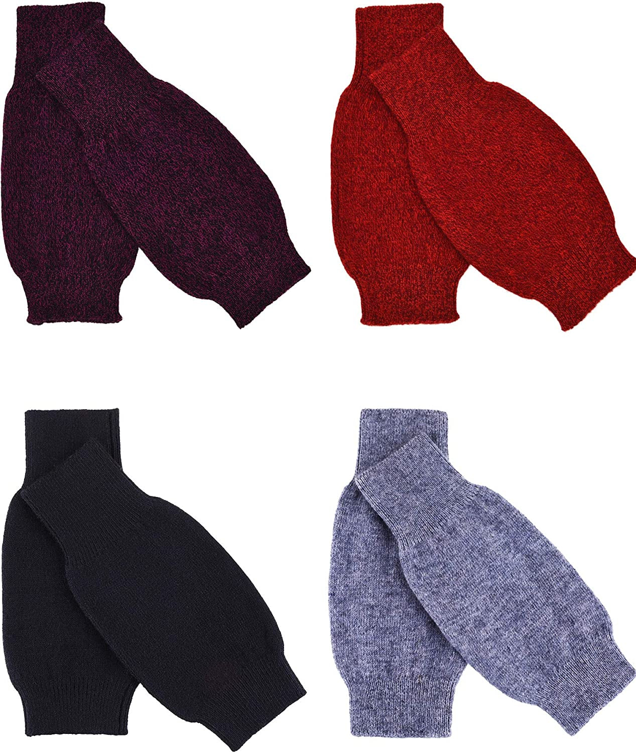 Tatuo 4 Pairs Cashmere Feel Fingerless Gloves with Thumb Hole Warm Gloves for Women and Men (Color Set 7) Apparel & Accessories > Clothing Accessories > Gloves & Mittens Tatuo