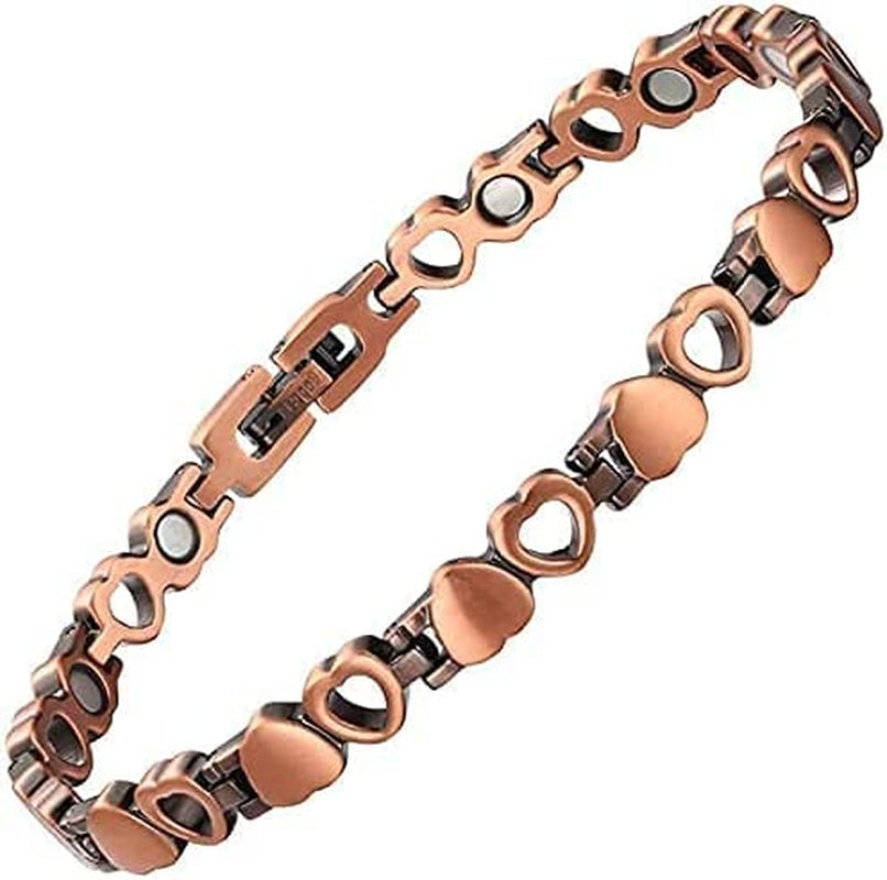 Heart Shape Magnetic Copper Anklets Ankle Braclelet for Women with Magnets (Width:7Mm) (Anklet) Apparel & Accessories > Jewelry > Anklets YINOX