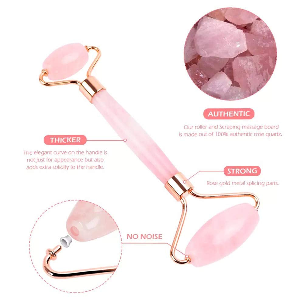 Jade Roller, Face Roller, Facial Beauty Roller Skin Care Tools, Quartz Massager for Face, Eyes, Neck, Body Muscle Relaxing and Relieve Fine Lines and Wrinkles (Rose Gold) Health & Beauty > Personal Care > Cosmetics > Cosmetic Tools > Skin Care Tools Ejoyfuture