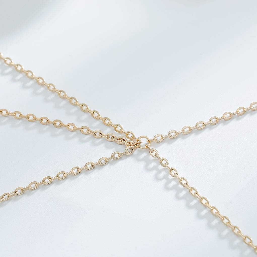 Tgirls Layered Bikini Belly Chain Gold Body Chain Bra Body Chains Beach Body Jewelry for Women and Girls Apparel & Accessories > Jewelry > Body Jewelry Tgirls