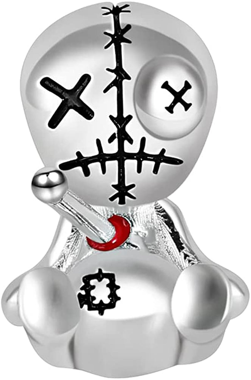 GNOCE Voodoo Doll Pendant Charm 925 Sterling Silver Dangle Bead Charms for Women Bracelet/Necklace Halloween Gifts for Girls Wife Daughter Apparel & Accessories > Jewelry > Bracelets GNOCE 1 color-8