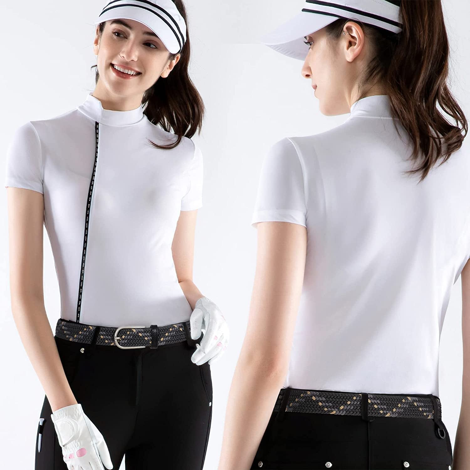 Univo Colors Multicolor Braided Elastic Stretch Belt Oval Pin Buckle Leather Loop End Tip for Women Girls Child Junior Men Apparel & Accessories > Clothing Accessories > Belts univo colors