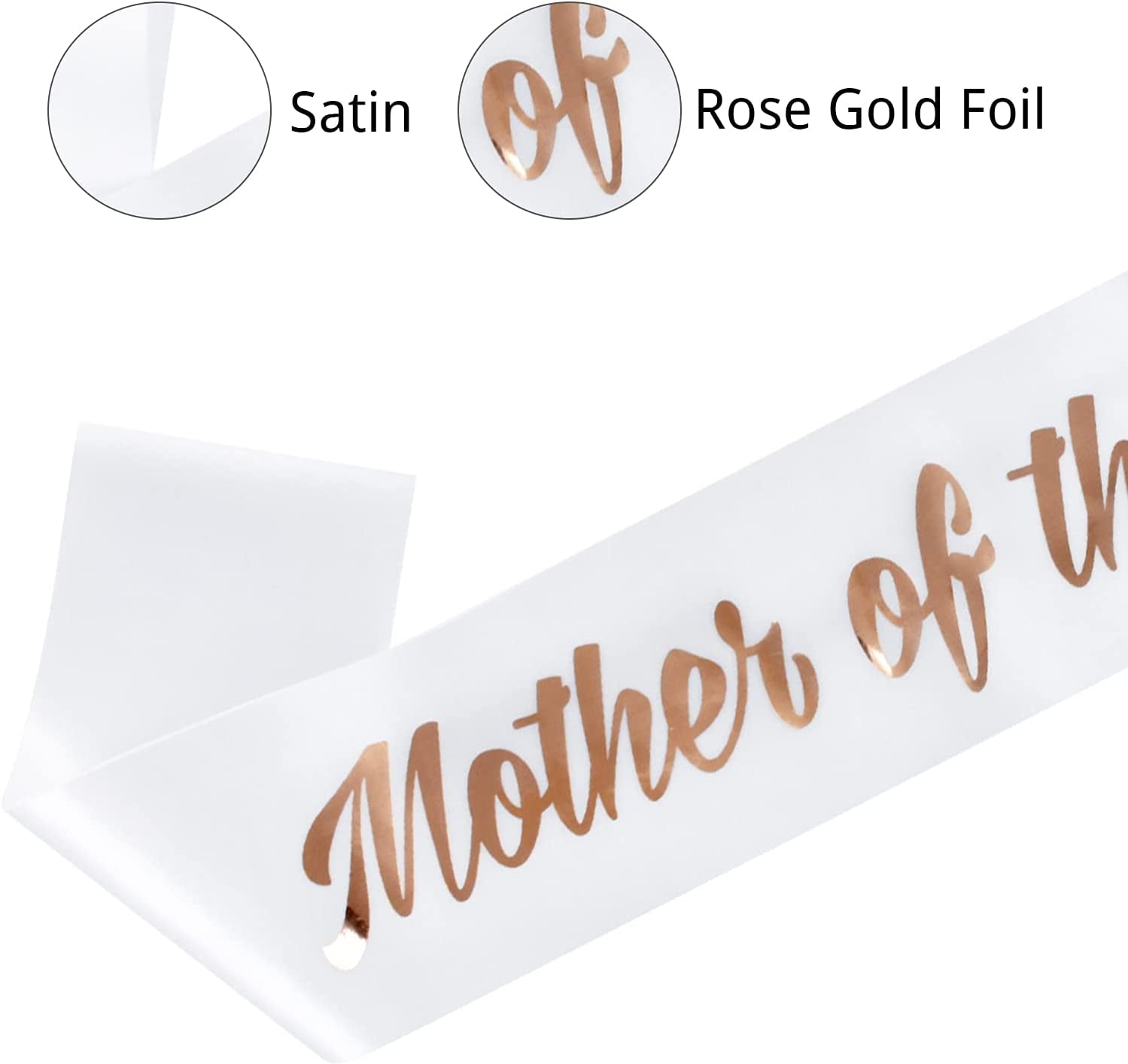 Lseeu 'Mother of the Bride' Bachelorette Party Sashes Rose Gold, Satin Sash Decor for Bride to Be Mother | Engagement Party Ideas Kit with Satin Sash, Supplies in Bridal Shower, Hen Party Accessories Apparel & Accessories > Clothing Accessories > Sashes Lseeu