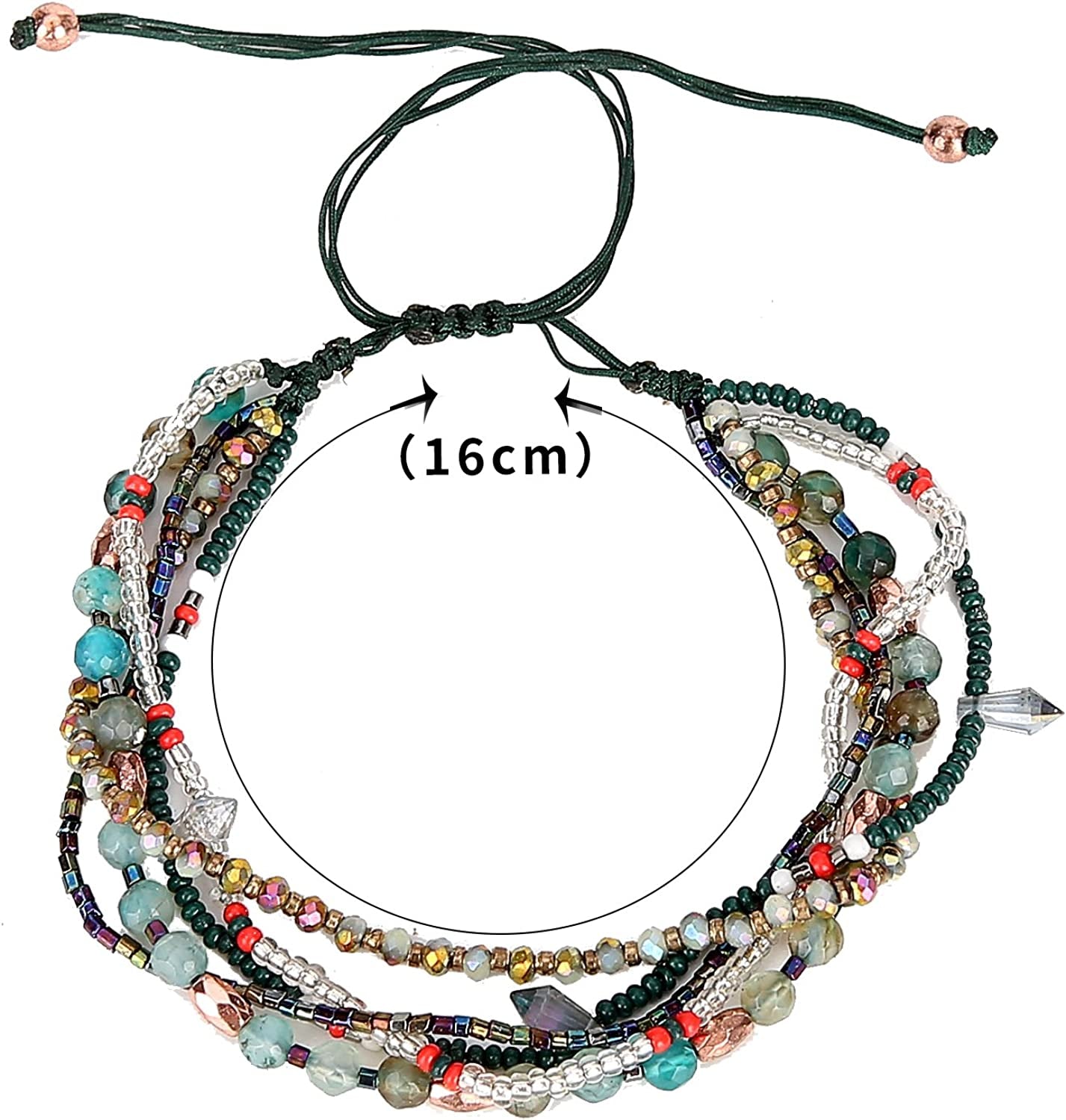 Joya Gift Handmade Adjustable Wrap Bracelet Bohemian String Braided Beads Anklets Gifts for Women Girls Apparel & Accessories > Jewelry > Anklets JOYA GIFT