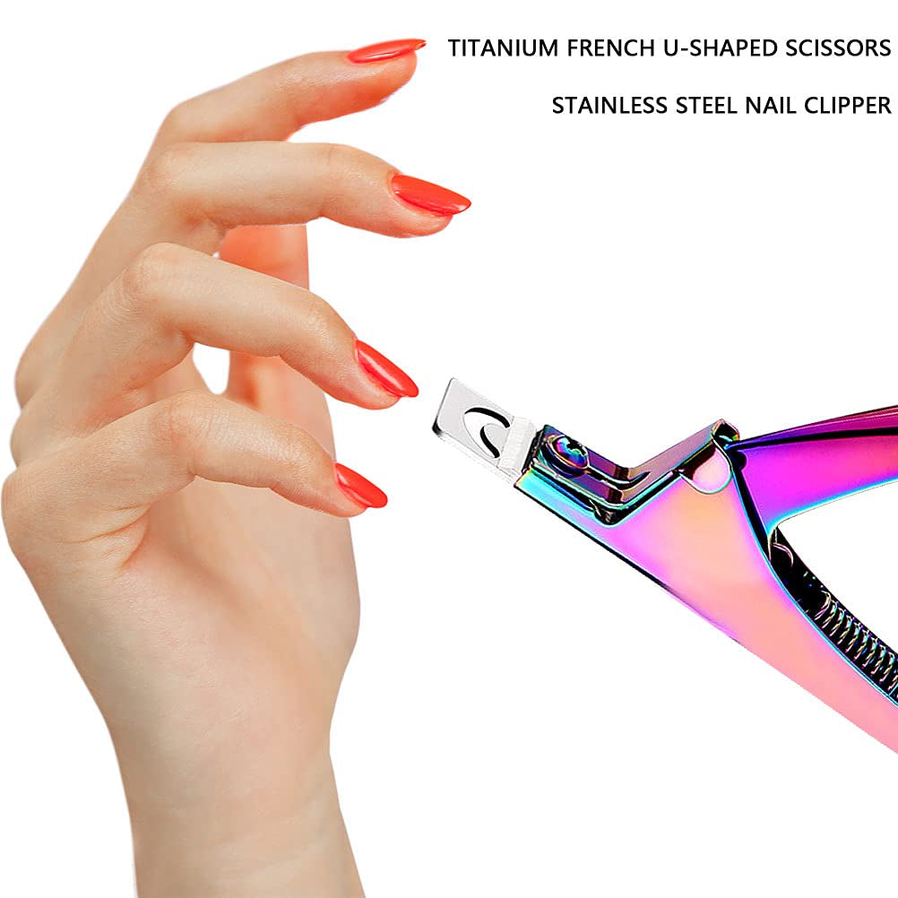 Professional Acrylic False Nail Clippers for Acrylic Nails, Rainbow Nail Tip Cutter Nail Manicure Tool for Salon Home Nail Art Health & Beauty > Personal Care > Cosmetics > Cosmetic Tools > Nail Tools SUMAJU