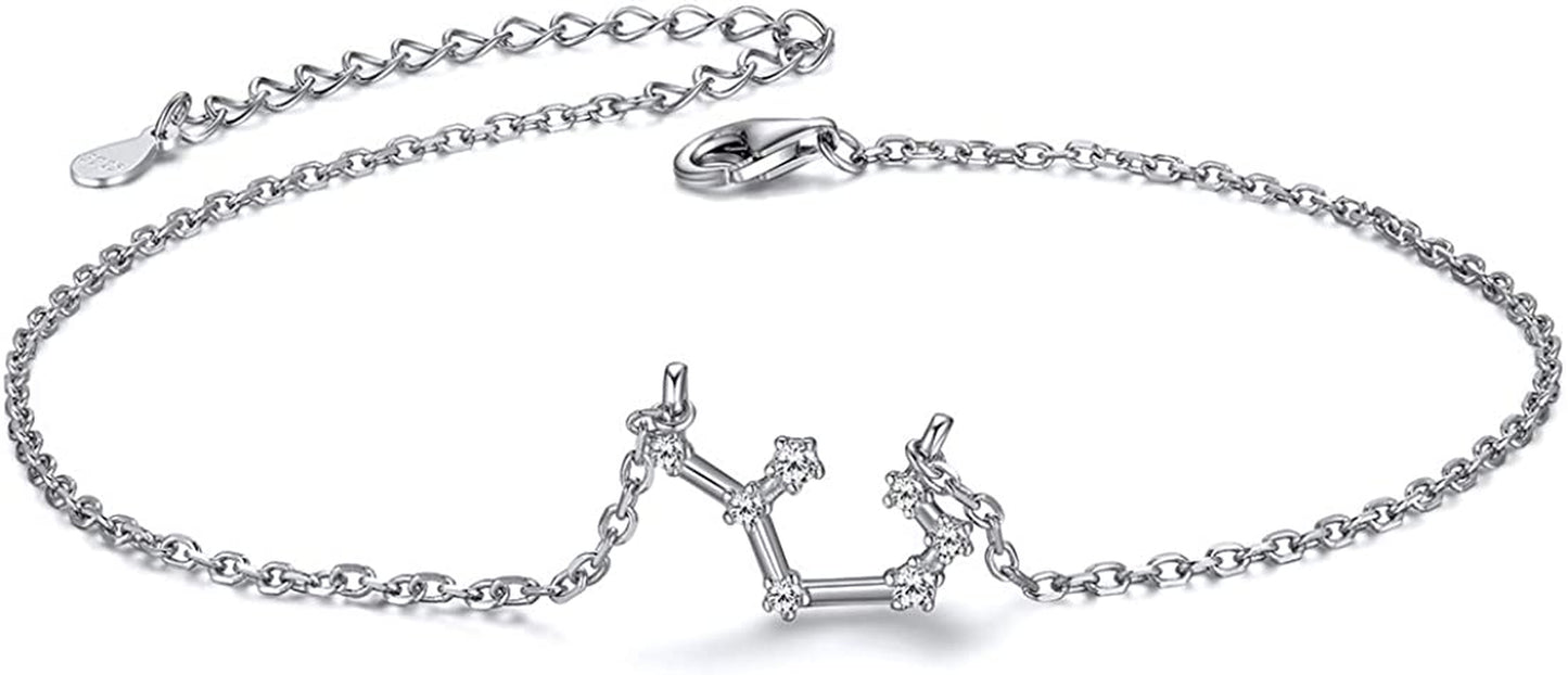 Chicsilver 12 Constellation Zodiac Anklet for Women Girls Sterling Silver Cubic Zirconia Horoscope Ankle Bracelets, 8"-10" Adjustable(With Gift Box) Apparel & Accessories > Jewelry > Anklets ChicSilver Jewelry Sagittarius (Nov 22 - Dec 21)