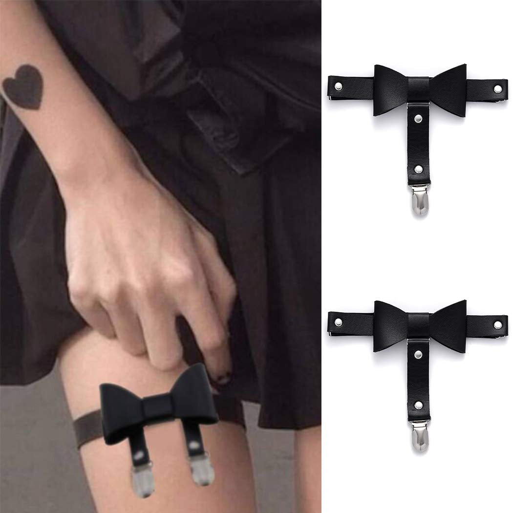 Gemily Punk Leg Chain Belt Leather Body Chain Black Thigh Chains Party Rave Body Jewelry for Women and Girls (2 Pcs) (1) Apparel & Accessories > Jewelry > Body Jewelry GEMILY 3