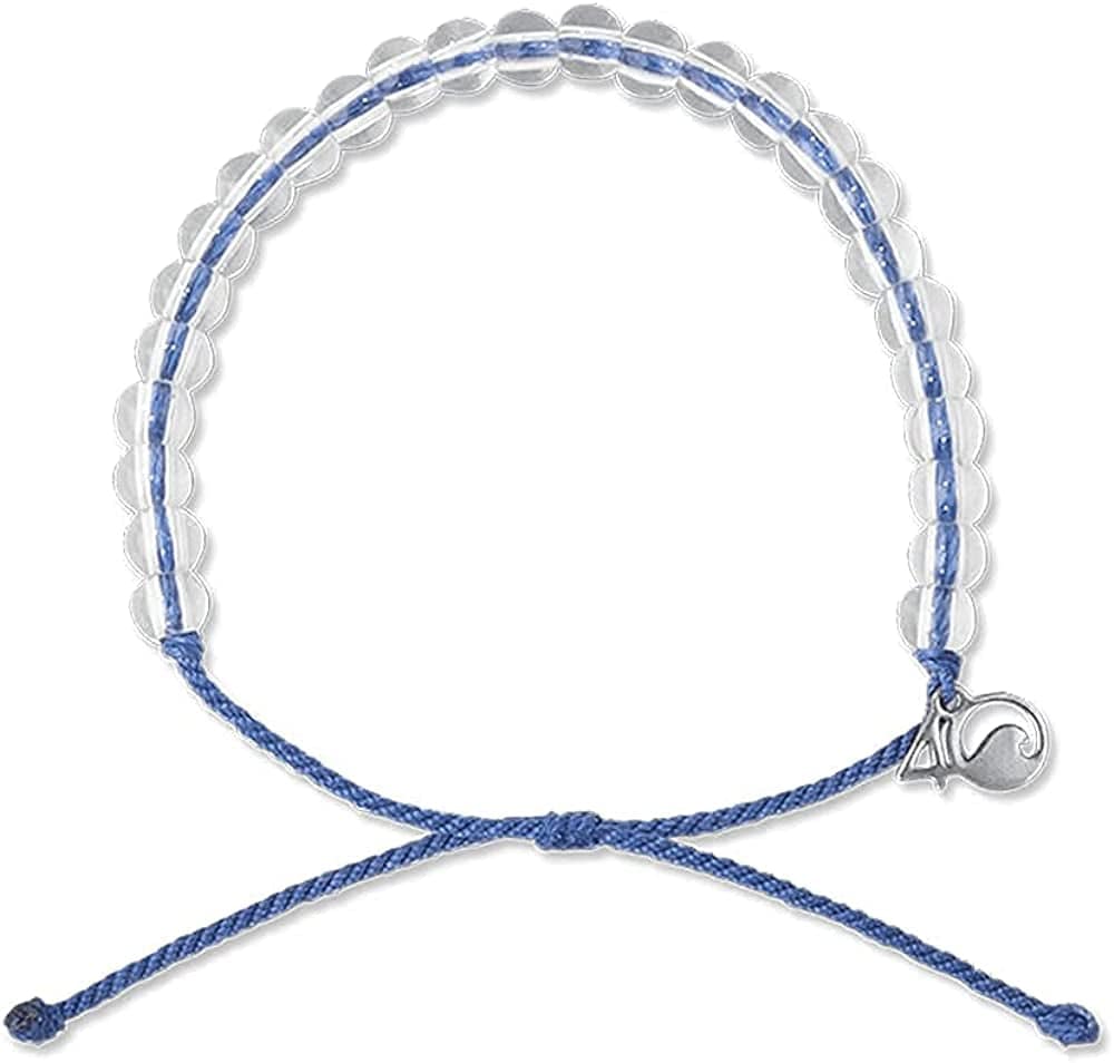 4Ocean Handmade Beaded Bracelet from Recycled Plastic with Silver 4O Charm & Reusable Cotton Gift Bag and Stickers Apparel & Accessories > Jewelry > Bracelets 4Ocean
